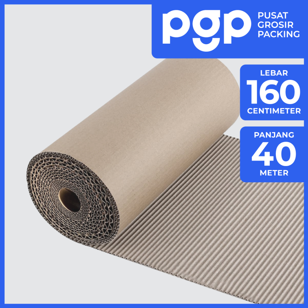 

Single Face Roll | Corrugated Roll Ukuran 160 CM x 40 M - Karton Lembar Untuk Packing