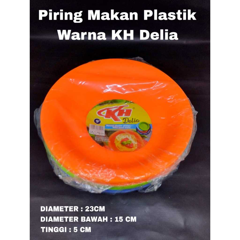Piring Makan Plastik/ Piring Plastik Warna  Delia 1 Lusin