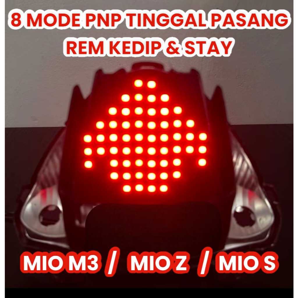 LAMPU STOP RUNNING LED MIO M3 / MIO Z / MIO S 8 MODE AUTO KEDIP