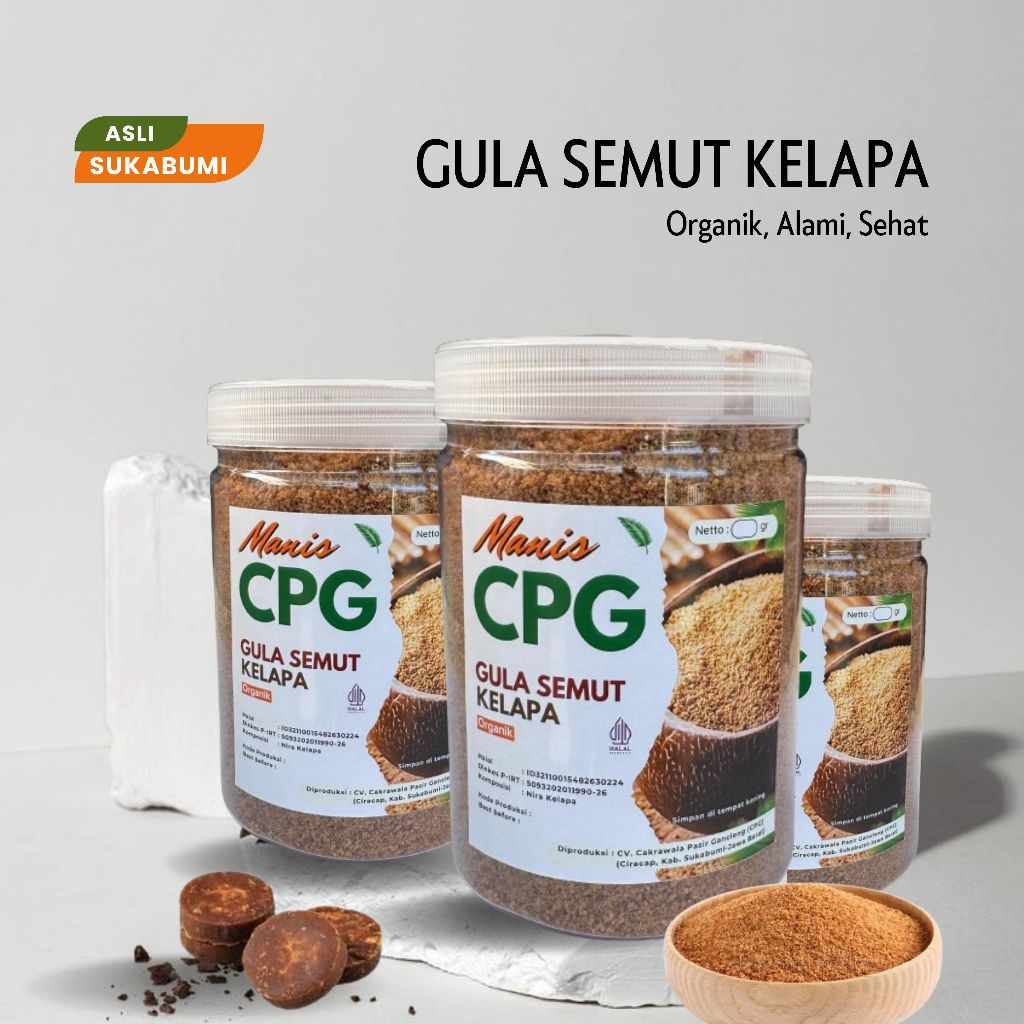 

CPG Paket 3 pcs Gula Kelapa Bubuk Organik 500 gr Asli Sukabumi / Gula Semut Kelapa