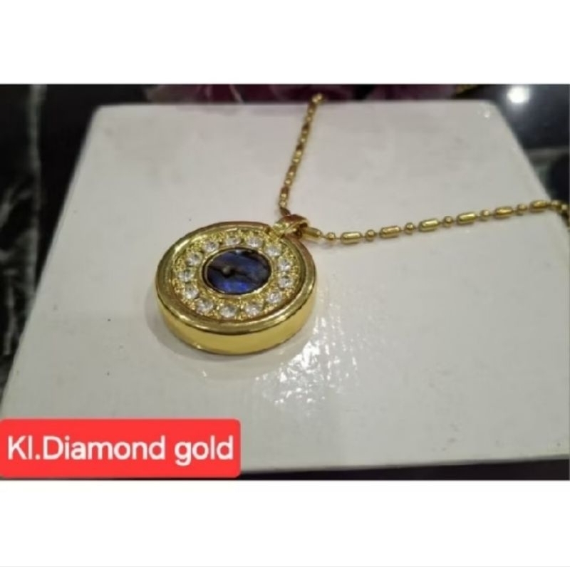 Kalung quantum pendant gold pelangi