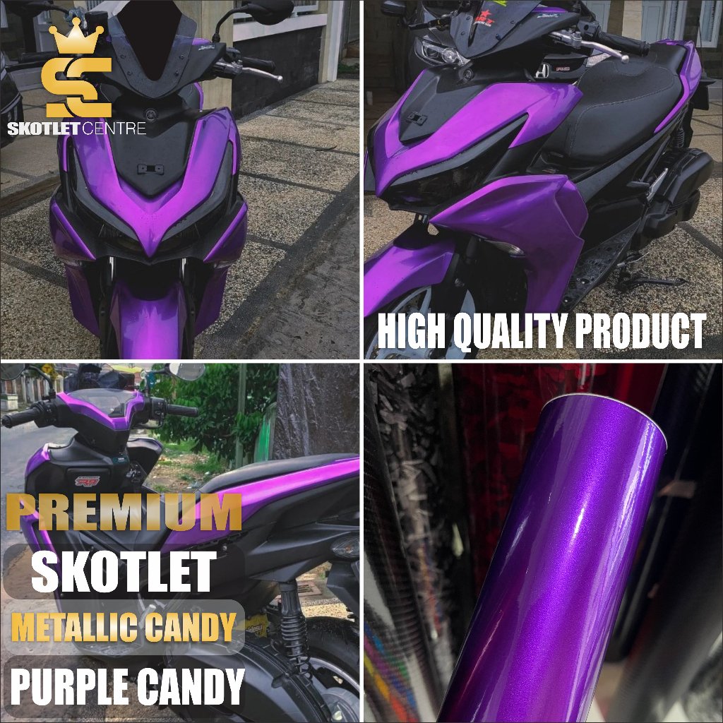 SKOTLET MOTOR VIOLET CANDY SKOTLET PURPLE STIKER METALIK CANDY UNGU METALIK SCOTLITE UNGU TUA FANCHI