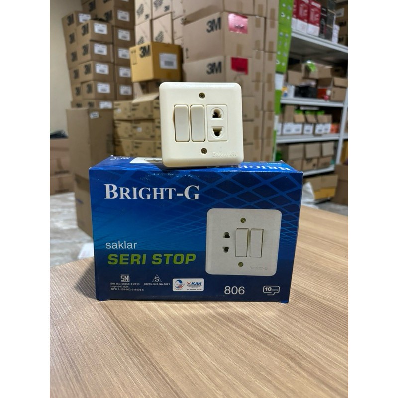 [PAKET 12PCS] STOP KONTAK SAKLAR SERI INBOW / TANAM BRIGHT G BG 806