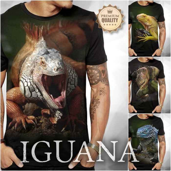 Kaos IGUANA Baju Reptil Mania Iguana Animal Keren Premium Distro Kaos Dewasa dan Anak