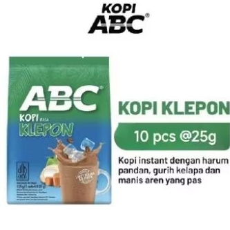 

Kopi ABC klepon 1 renteng isi 10