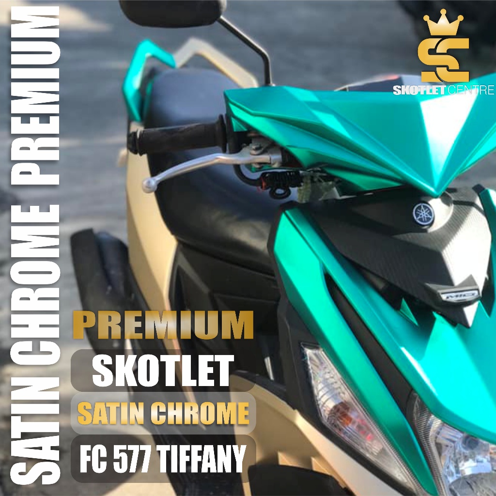 Stiker Skotlet Motor Tiffany Matte Chrome Scotlet Hijau Mint Toska Satin Krom Fanchi Metalik Doff Fa