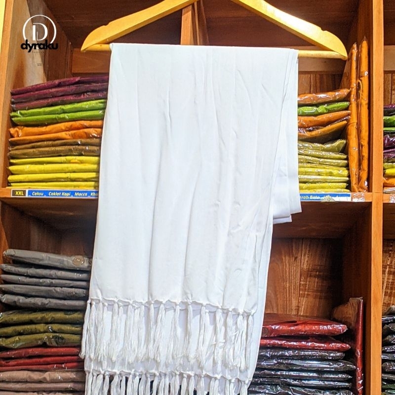 Sorban Polos Gus Iqdam Warna Putih Model Terbaru Bahan Rayon Halus Adem Tebal Panjang 180 X 120