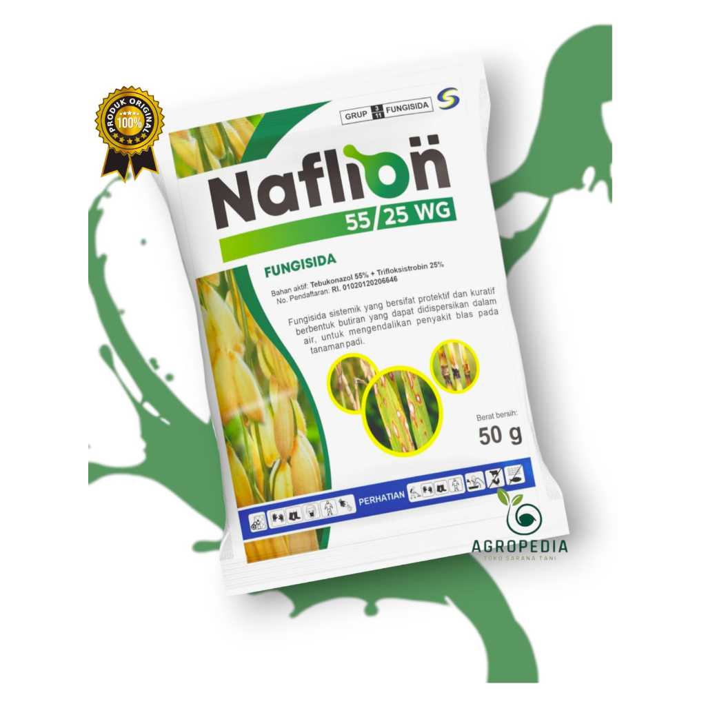 Fungisida  NAFLION 55/25 WG 12,5 gr ASLI ORIGINAL 100% Obat Jamur Cacar Daun Tutul Bulai Tanaman sep