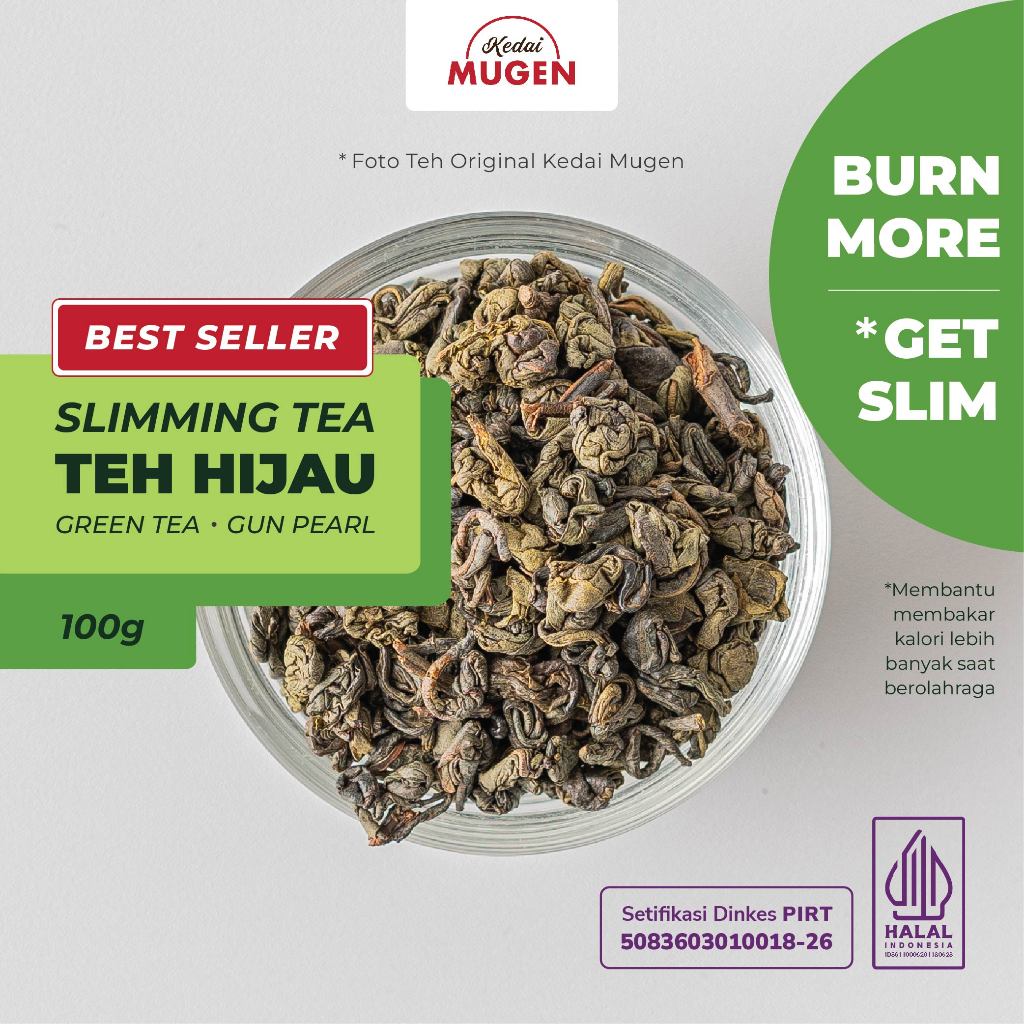 

Kedai Mugen - Teh Hijau Daun Asli Jawa / Java Green Tea Gun Pearl 100g