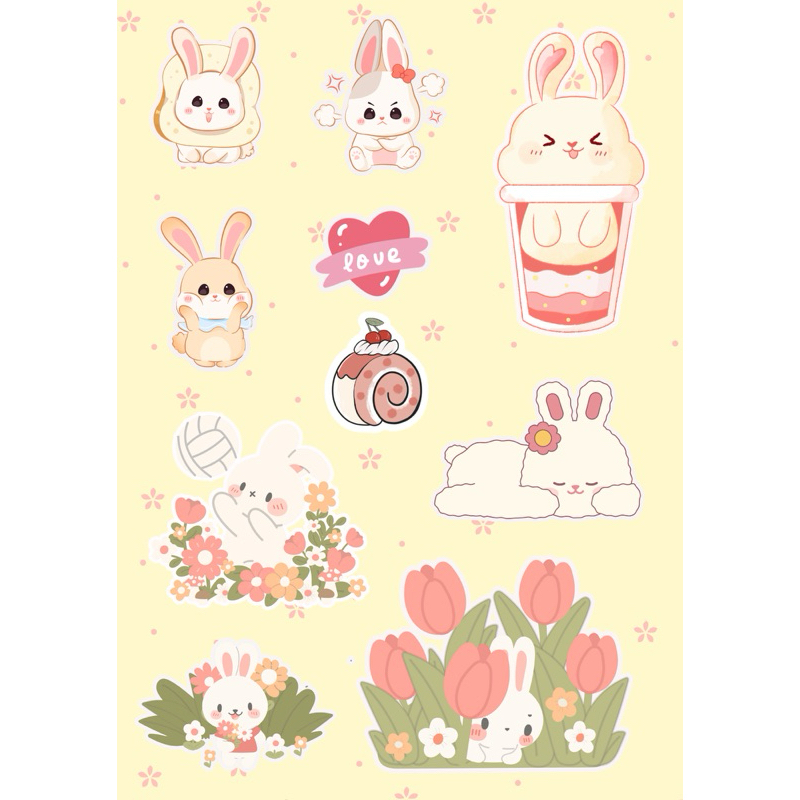 

Stiker Lucu/Stiker Aesthetic/Stiker Rabbit/Stiker Anak Ukuran A4