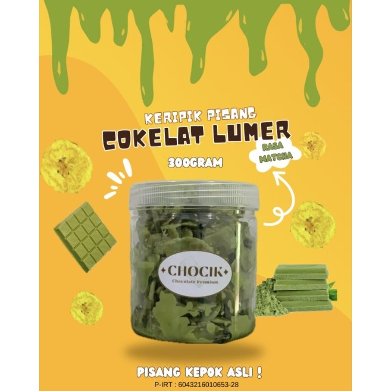 

CHOCIK Keripik Pisang Cokelat Lumer Matcha Banana Chips Lumer Matcha