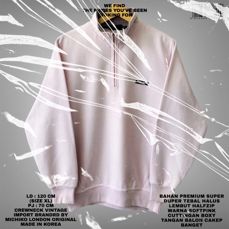 Michiko london original/oversize sweater/halfzip sweater/oversize balon sweater/pink sweater/oversiz