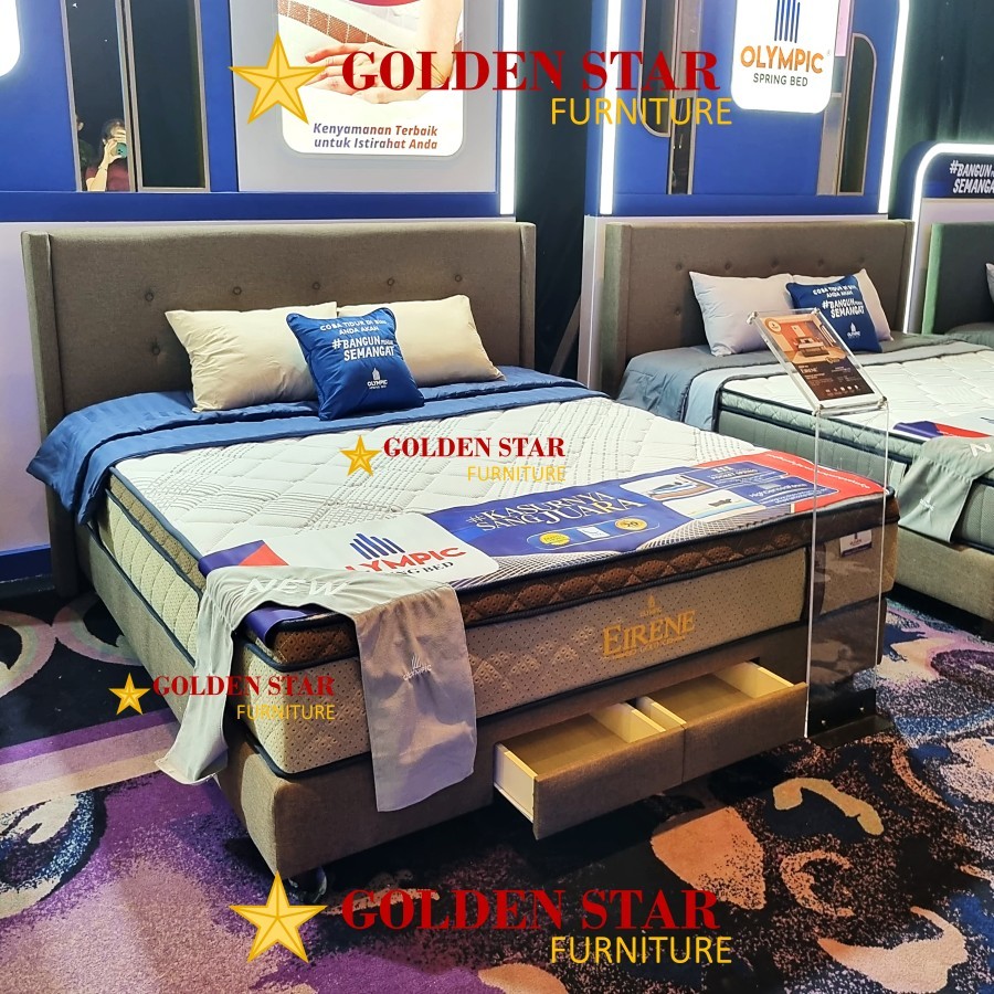 Kasur Springbed/set olympic Eirene Per Pocket spring + divan laci HB Celina spring bed matras Double