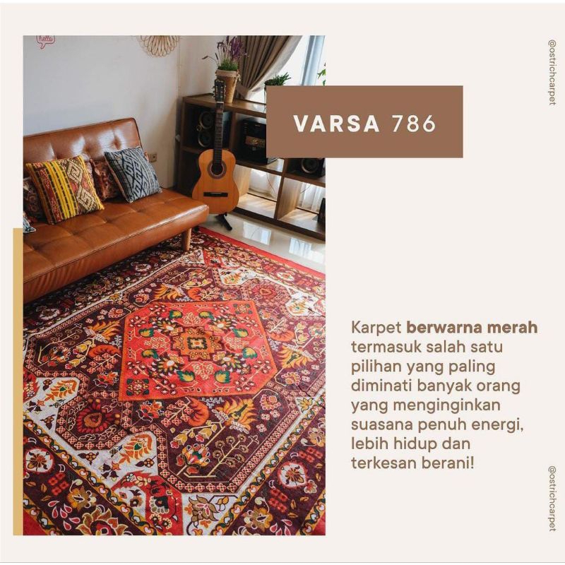RB Karpet Lantai Turki Ostrich Jumbo 240cm X 205cm / Ambal Karpet Permadani Motif Classic Batik /