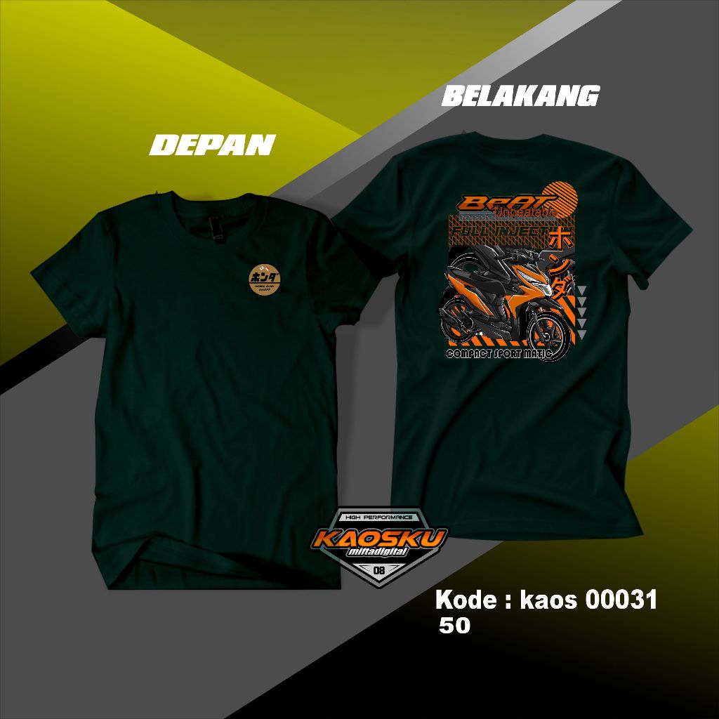 Kaos Baju Distro Racing Beat Otomotif Desain