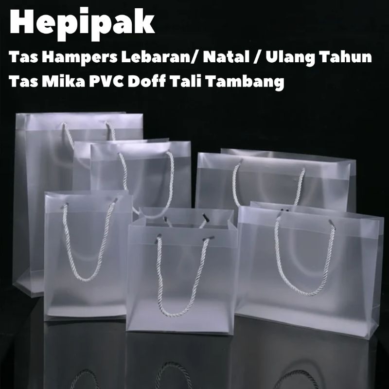 

Tas Mika PVC TALI TAMBANG Premium / Tas Souvenir Hampers Goodie Bag Ulang Tahun Lebaran Imlek Natal