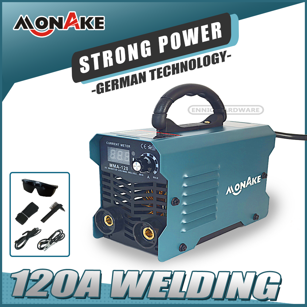 MONAKE Alat Jerman Mesin Travo Las Listrik Inventer  Welding Machine listrik 450 watt MMA 120A IGBT 