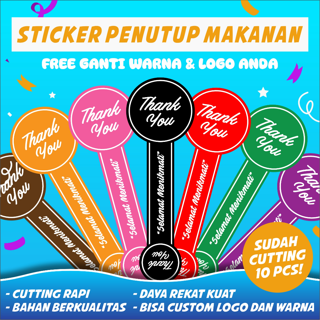 

(10 PCS) STICKER PENUTUP MAKANAN / SETIKER SEGEL / STIKER SEAL LABEL / STIKER BOTOL / STIKER BELT / STIKER TOPLES HIGH QUALITY