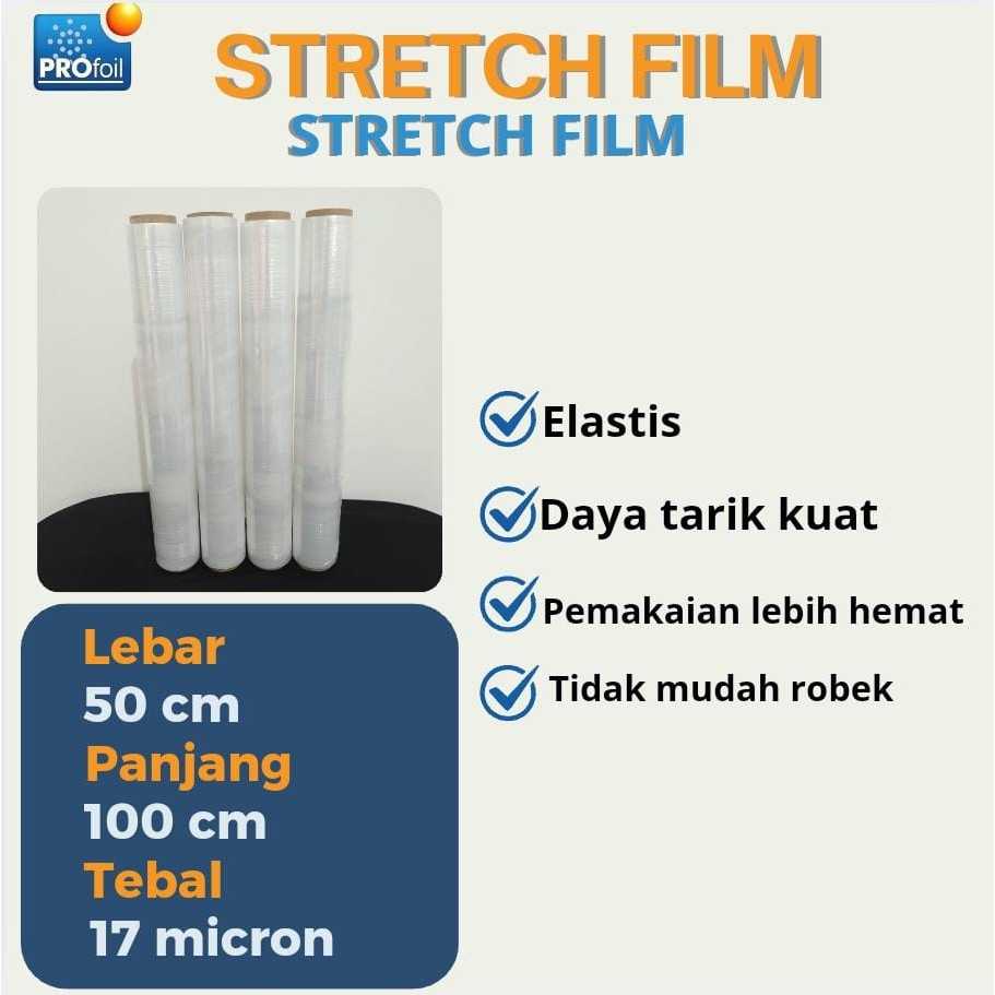 Plastik Wraping | Stretch Film 50 CM X 100 M | Plastik Bening | Tangan Pertama Pabrik | BC