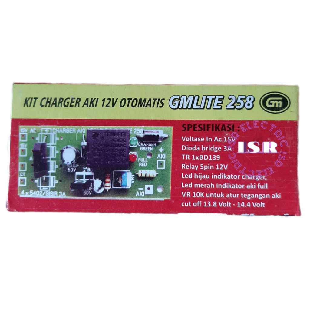 KIT CHARGER AKI 12V OTOMATIS GMLITE 258