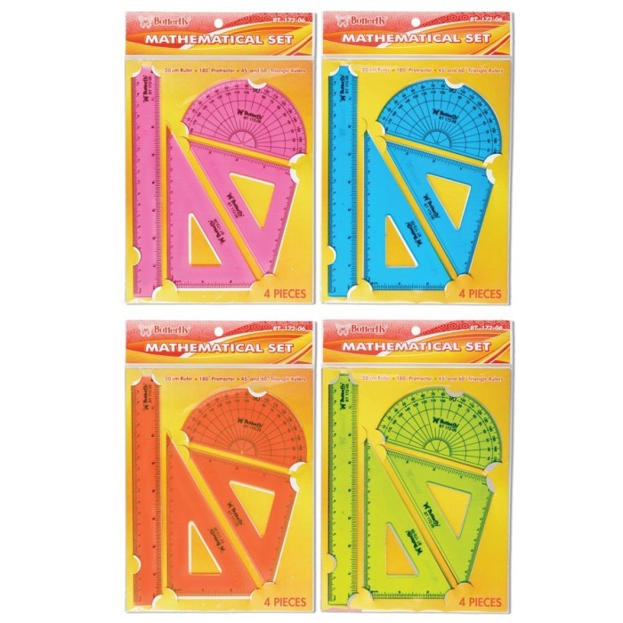 

Penggaris Butterfly Mathematical Set / Set Penggaris Segitiga BT-172-05 & BT-172-06