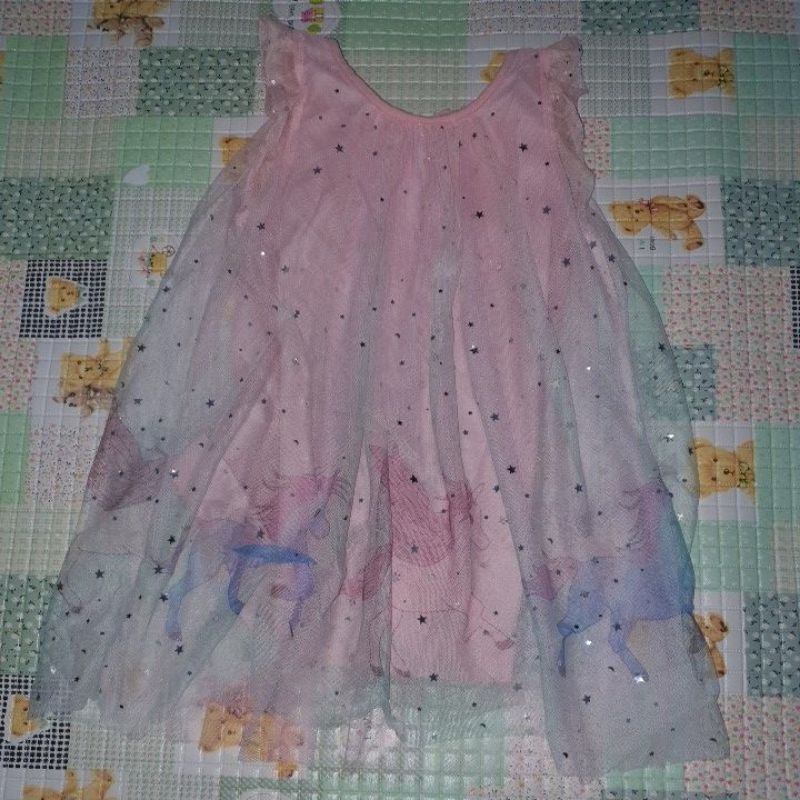 Preloved dress unicorn / dress pesta anak 2 tahun
