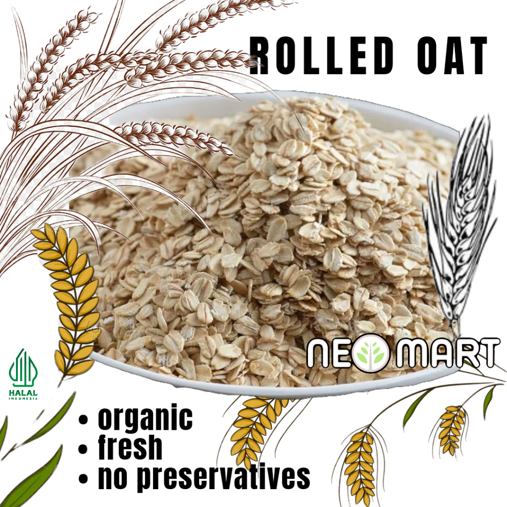 

Rolled Oat 1kg/1.000gr / Rolled Oats 1kg/ Oat 1kg/ Gandum Utuh 1kg/ Oatmeal 1kg