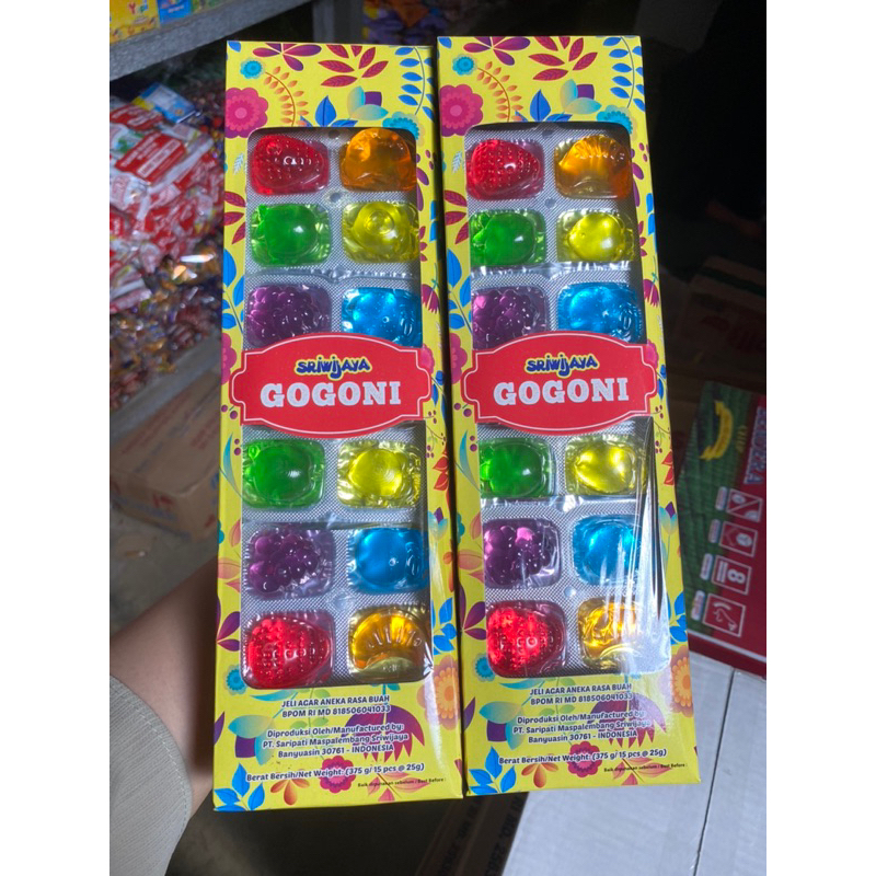 

Sriwijaya Gogoni Jelly Buah isi 15pcs Jelly Karakter