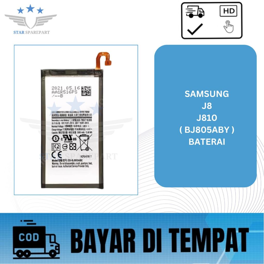 BATERAI SAMSUNG J8 / J810 ( BJ805ABY ) / BATRE / BATTERE / BATTERY