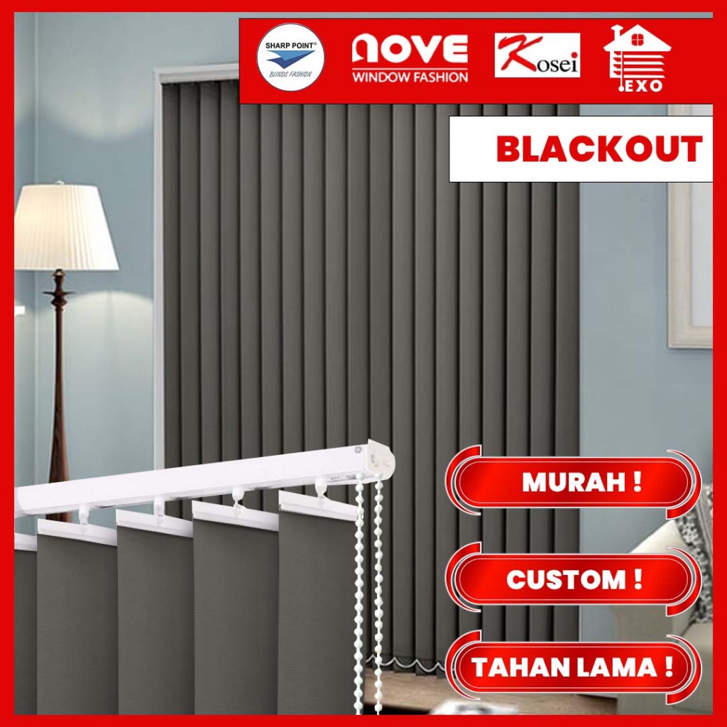 Vertical Blind Blackout Tidak Tembus Cahaya SHARP POINT