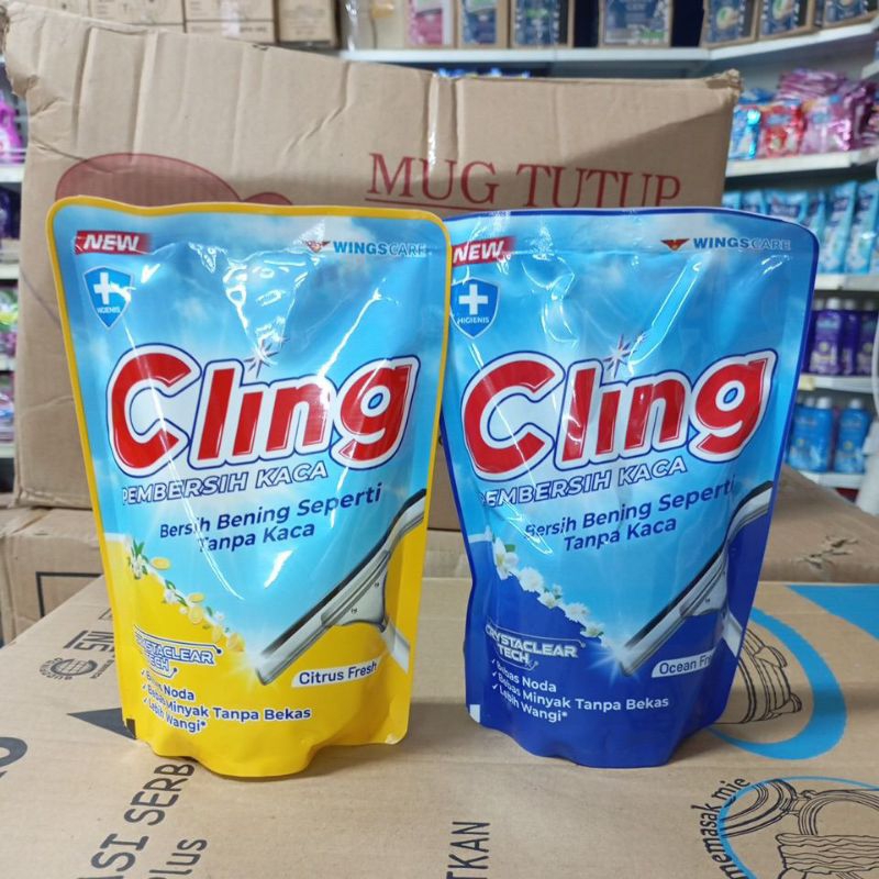 CLING Refill Pembersih Kaca 400ml / Cling Pouch Pembersih Kaca 400ml