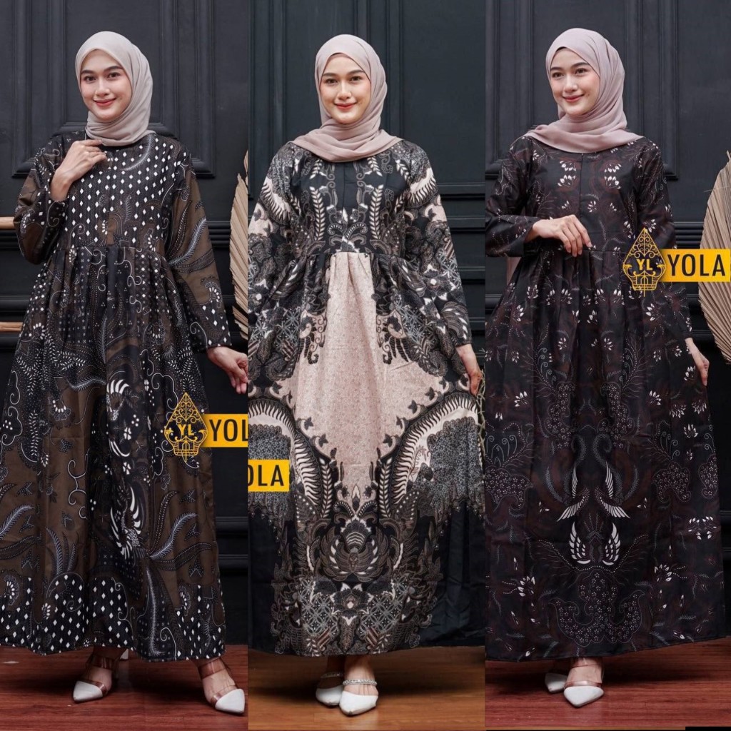 Baju Gamis wanita muslimah Gamis Batik wanita busui Baju Gamis Jumbo ld 120