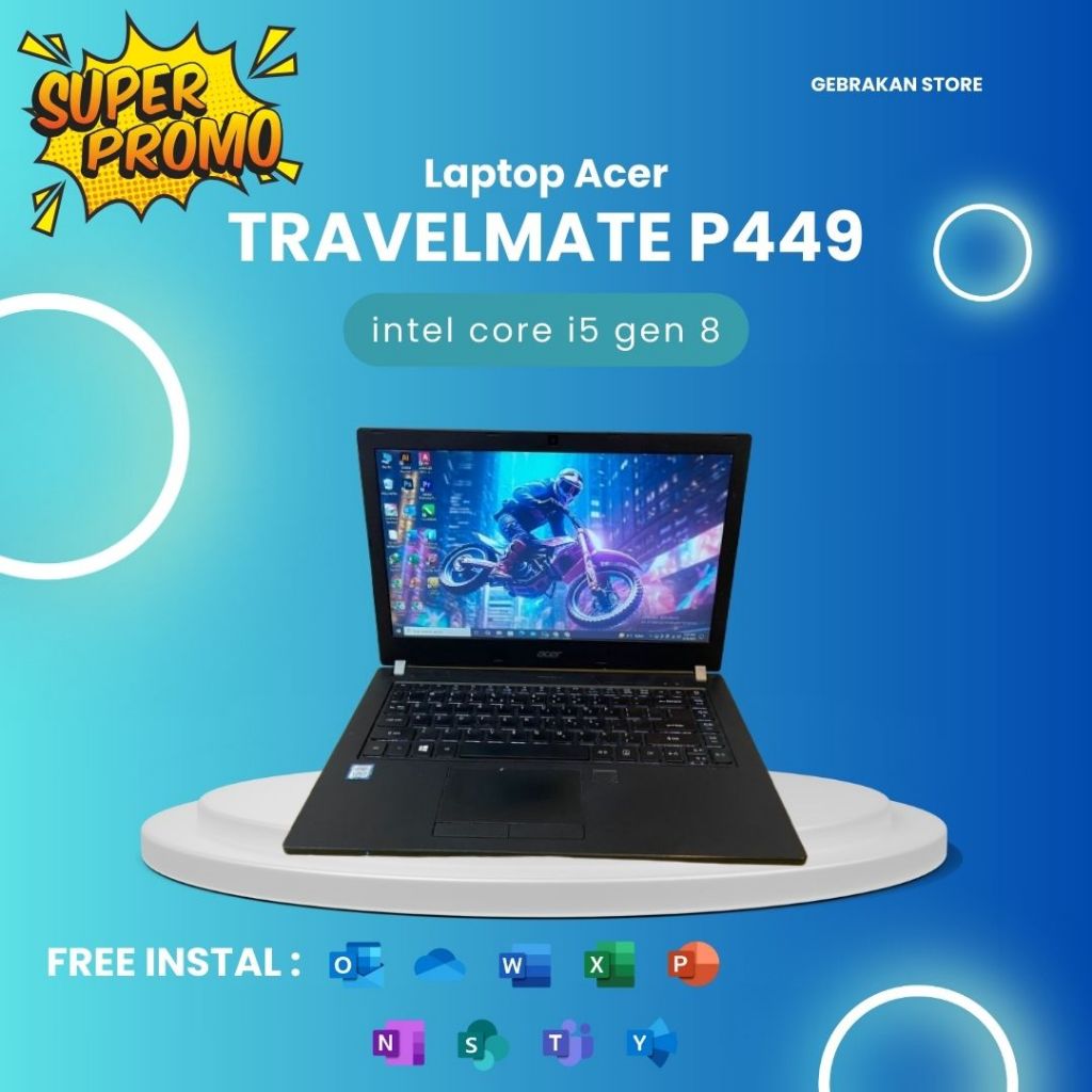 laptop second berkualitas original acer travelmate p449 Ram 8 SSD 256 GB intel core i5 gen 8