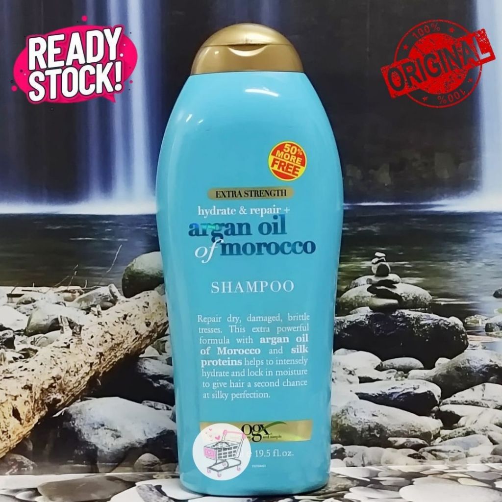 (100% ORIGINAL) OGX - Extra Strength hydrat & repair +Argan Oil of Marocco Shampoo (577 ml)