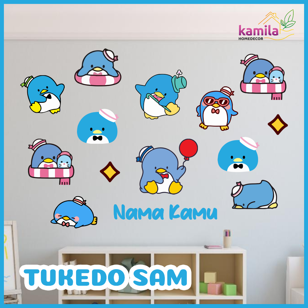 Kakakuproject- Stiker dinding custom nama karakter TUKEDOSAM