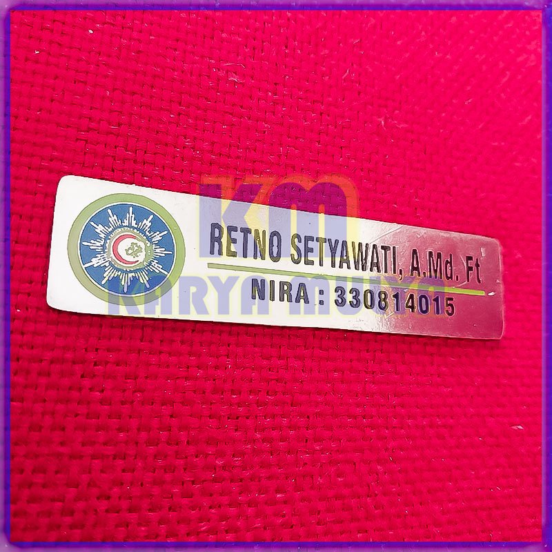 

Papan Nama Bahan Logam Stainless Logo Custom Name Tag Logam - Karya Mulya