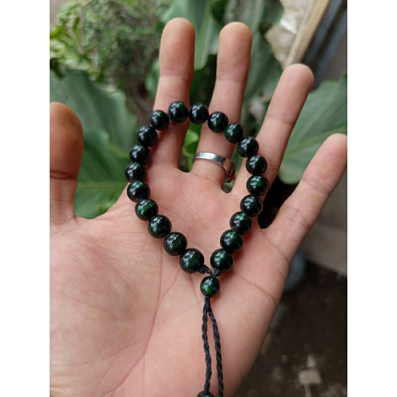 GELANG TASBIH AKAR BAHAR TALI ARUS, GELANG COUPLE, GELANG KESEHATAN, POLOS HIJAU