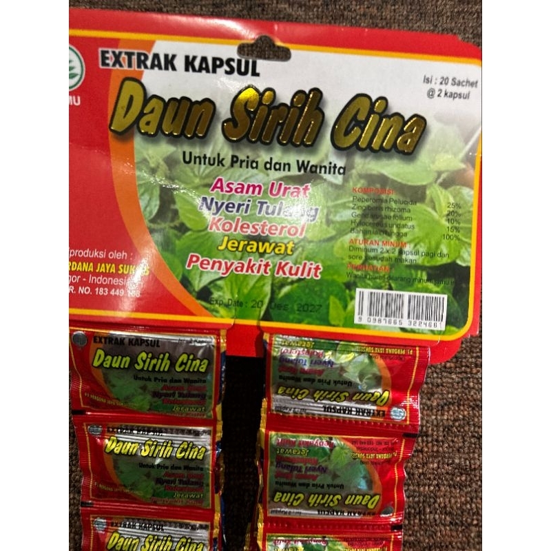 DAUN SIRIH CINA ORIGINAL KAPSUL (ASAM URAT)