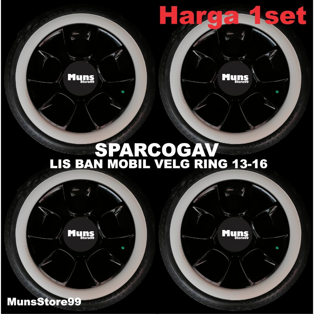 Lis Ban Mobil White Wall Ban Mobil Velg Ring 13-16 Putih Polos SparcoGAV