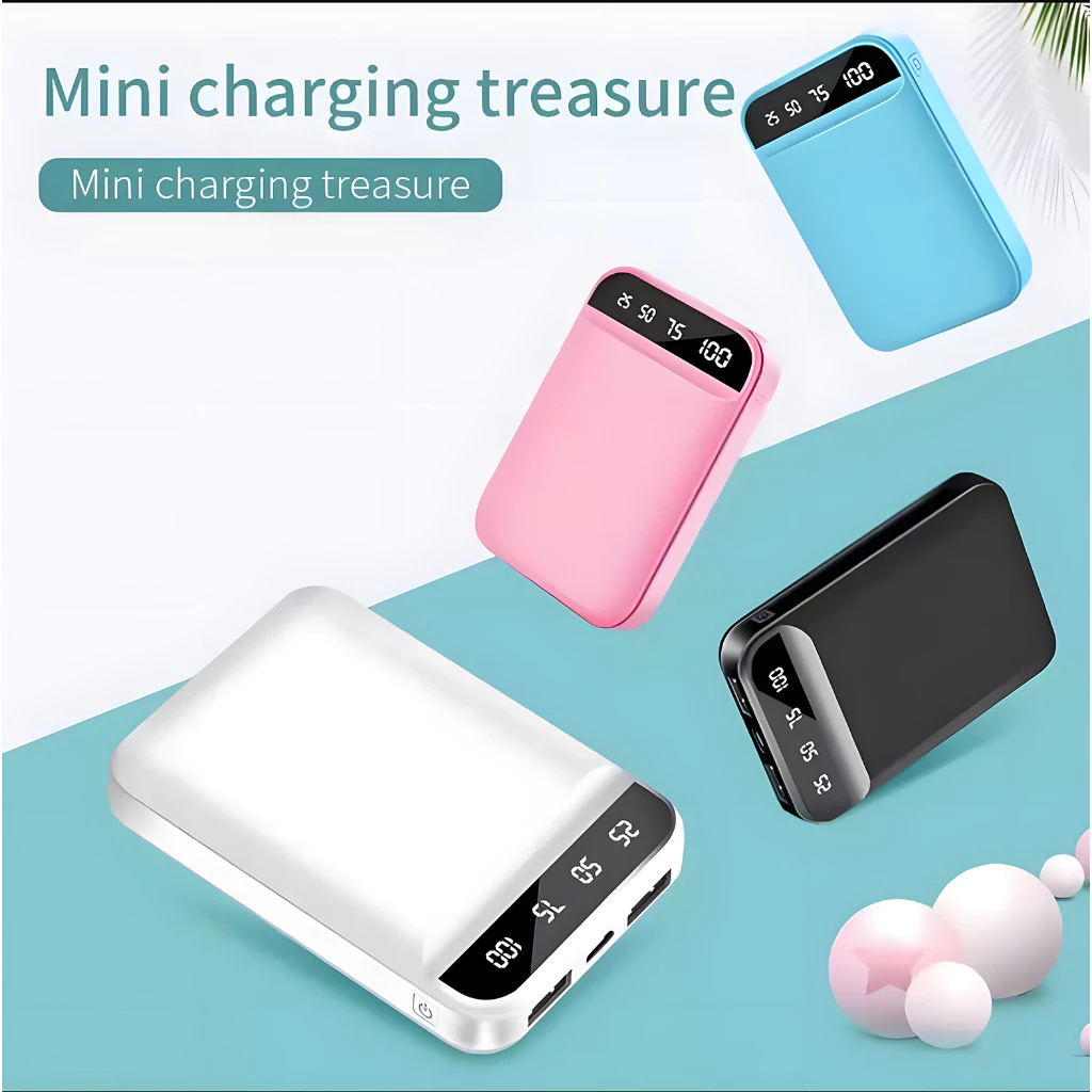 Aceh - PowerBank ORIGINAL 20000mAh Mini Cute Fast Charging Dual Output Input Type C Micro USB