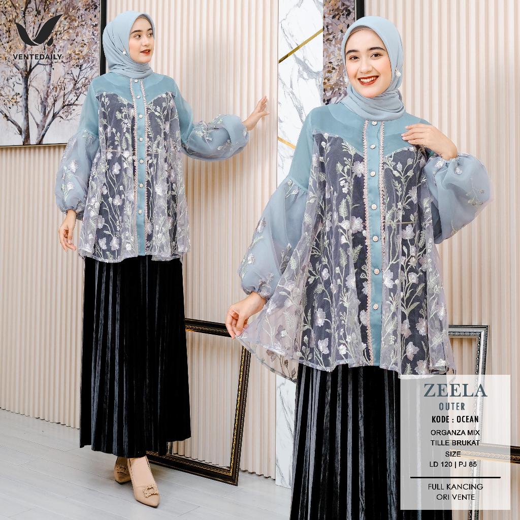 ZEELA OUTER VENTE / ZEELA VENTEDAILY OUTER TILE TULLE ORGANZA MIX TILLE BRUKAT OUTER VEST KONDANGAN 