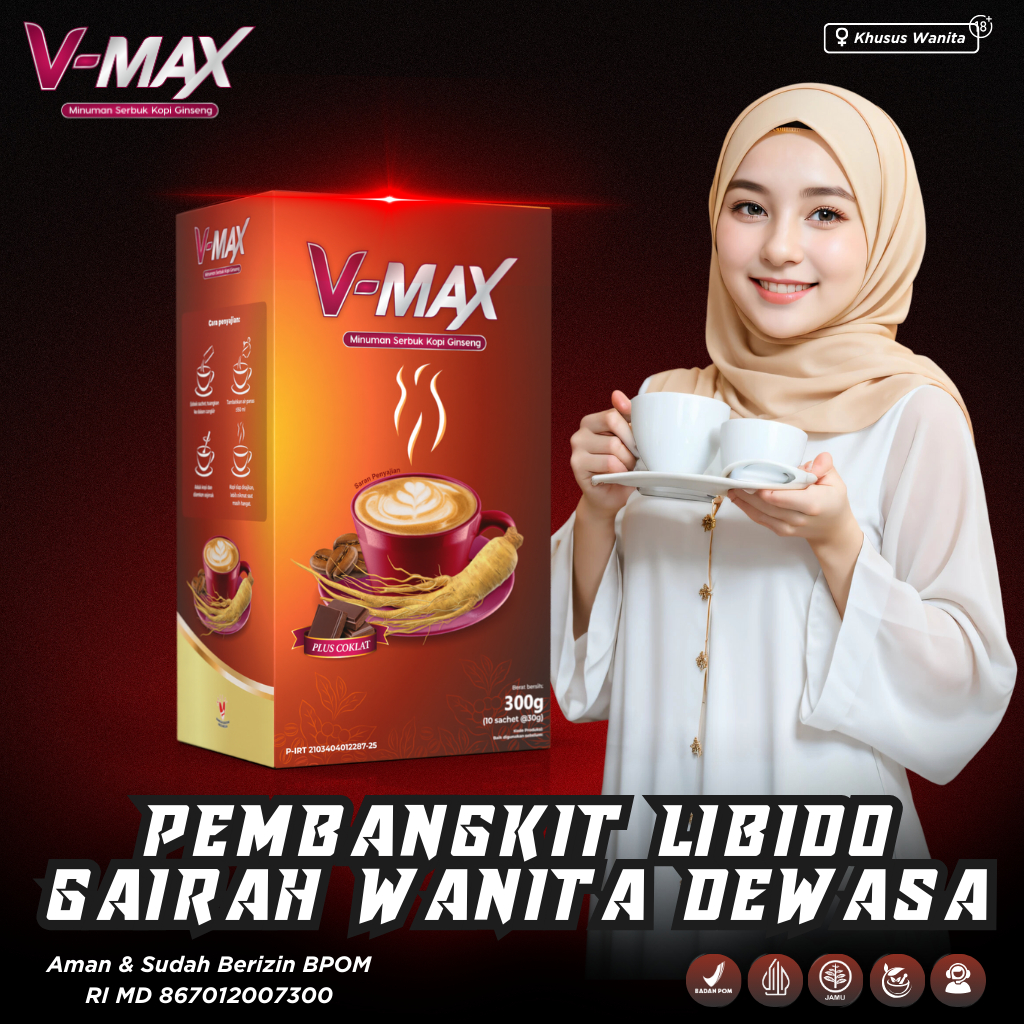 

Kopi V-MAX Original - Kopi Ginseng & Cokelat Penambah Gairah S3x Libido Wanita - Kopi Tahan Lama Wanita