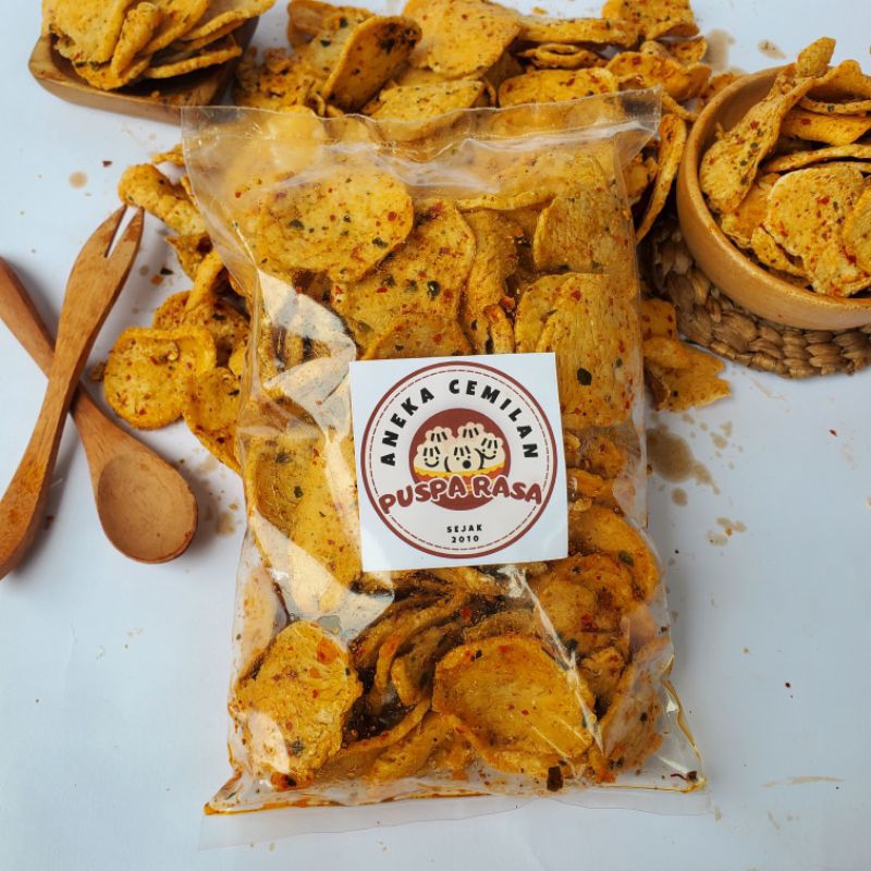 

keripik Basreng Koin Pedas Daun Jeruk