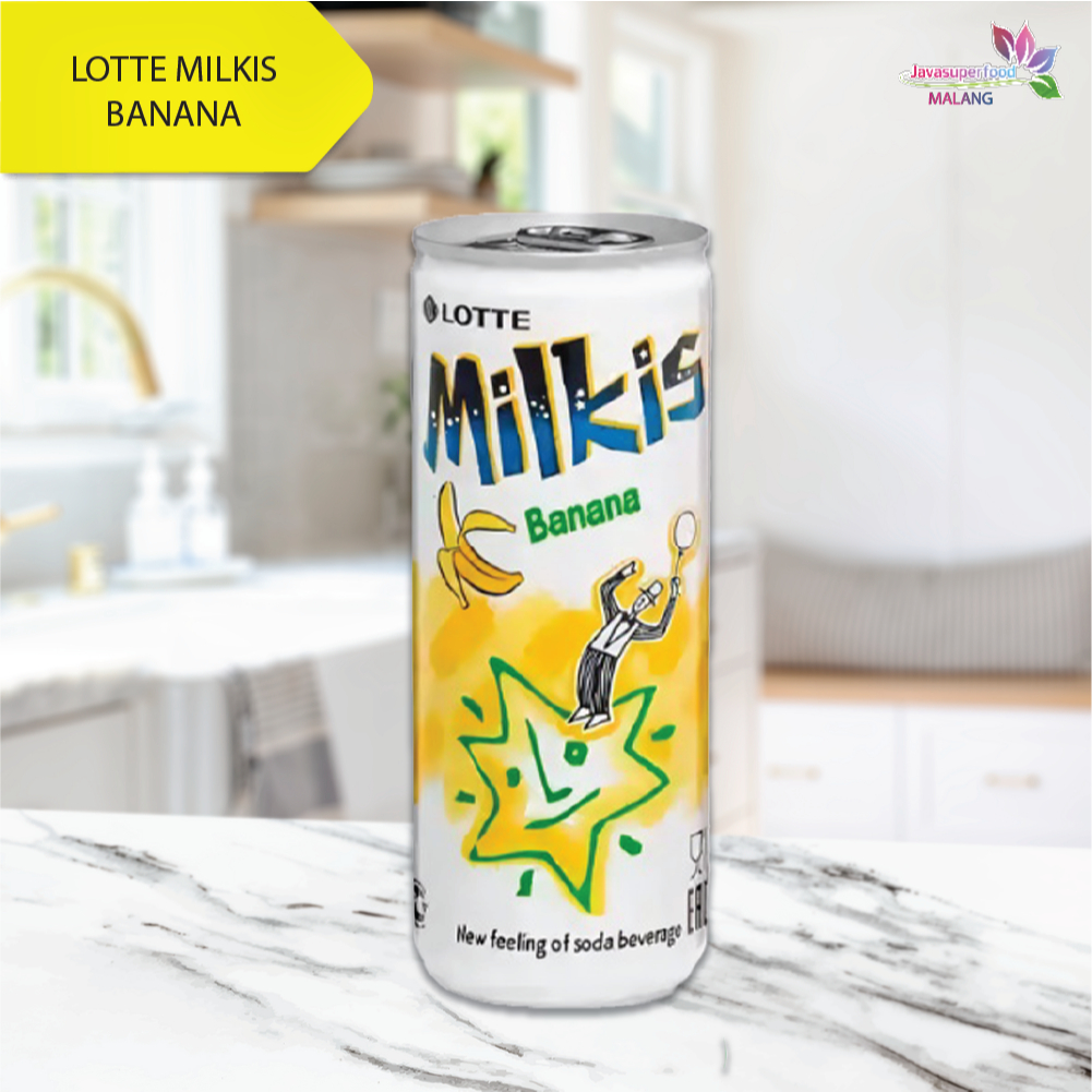 

Lotte Milkis Banana 250ml/Soda Susu Rasa Pisang Asli Korea