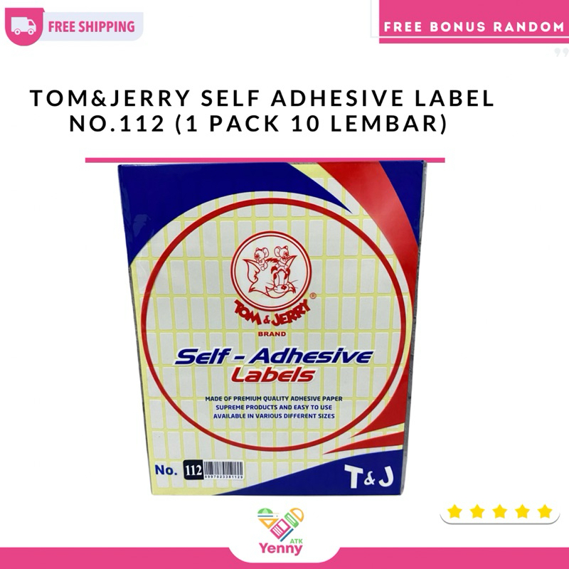

Tom&Jerry Self Adhesiv Label No.112 | 1 Pack 10 Lembar