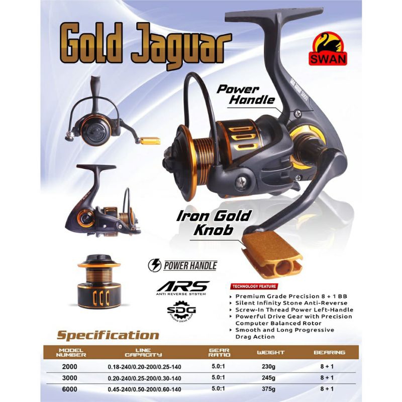 Reel Pancing Swan Gold Jaguar 2000 & 6000