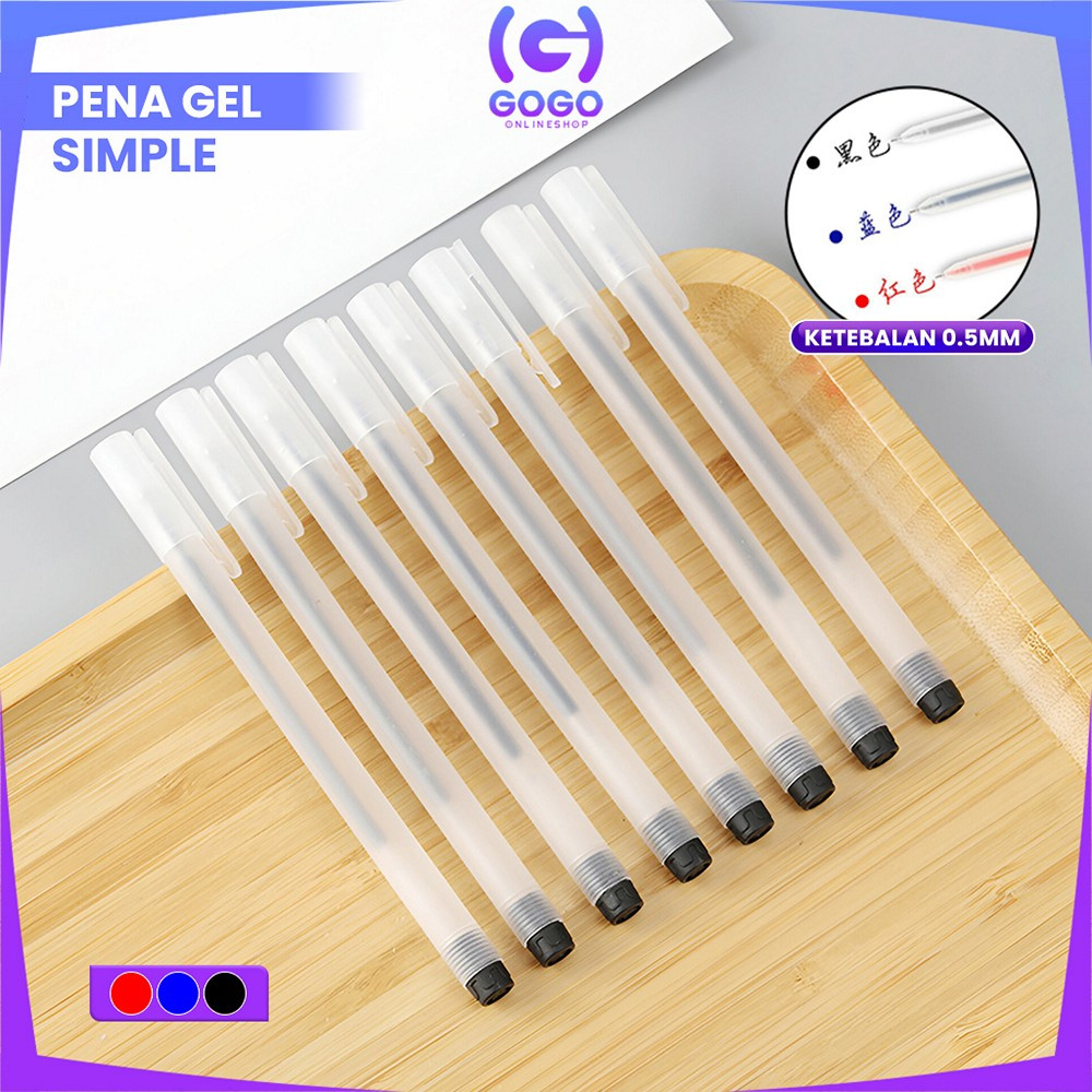 

GOGO-A46 Pena Gel Alat Tulis Pulpen 0.5mm Motif Polos Simple / Pena Perlengkapan Sekolah Ballpoint / Pulpen Cair Kantor Sekolah Import