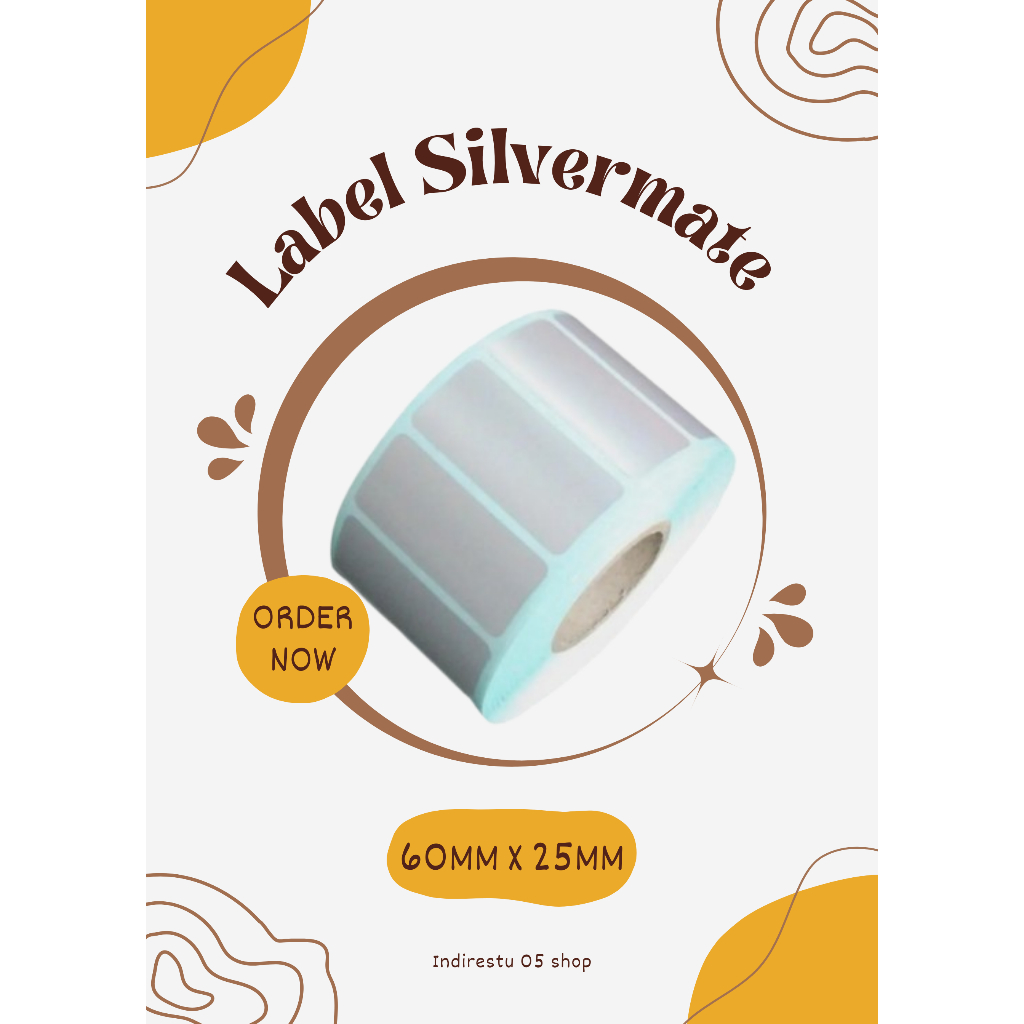 

Label silver matte 60mmX25mm core 1 inch