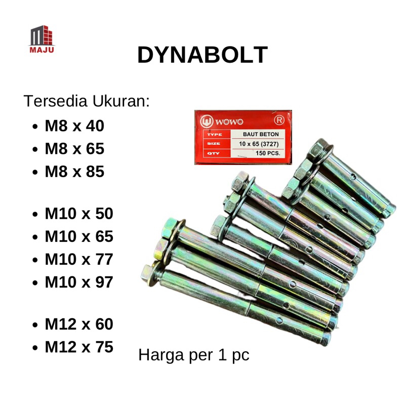 Dynabolt Dinabolt WOWO Baut Beton / Baut Tanam Tembok