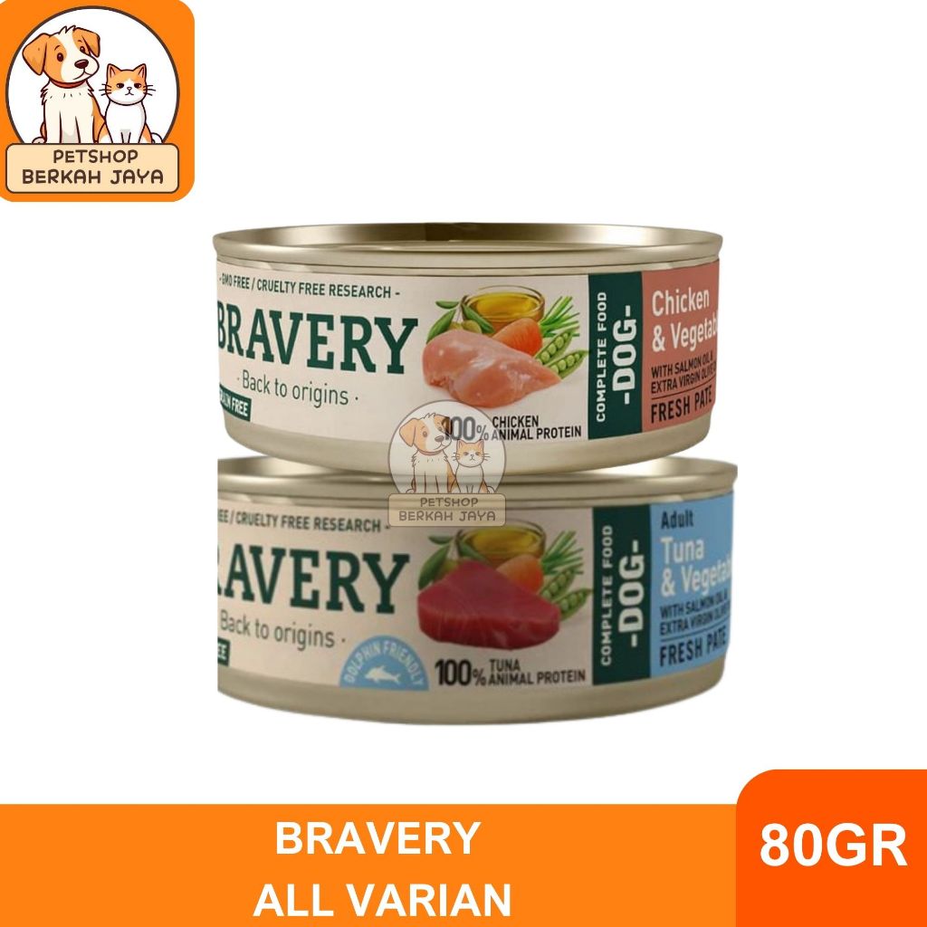BRAVERY Wet Food for Dogs 80gr / Makanan Basah Anjing / Wet Food